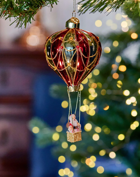 Christmas ornament – Santa Claus in a red balloon
