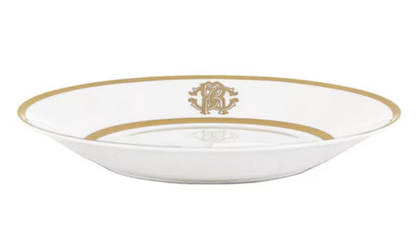 Set of six Roberto Cavalli Home soup plates, from the Silk (Gold) collection
