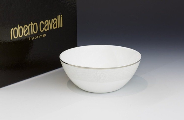 Miseczka na ryż Roberto Cavalli Home, z kolekcji Lizzard (Platin)