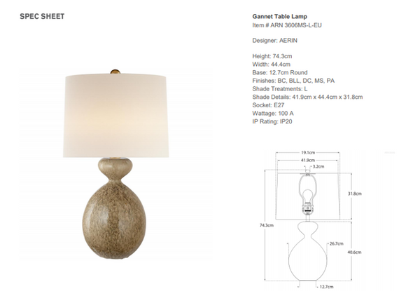 Lampa stołowa Aerin Gannet marki Visual Comfort