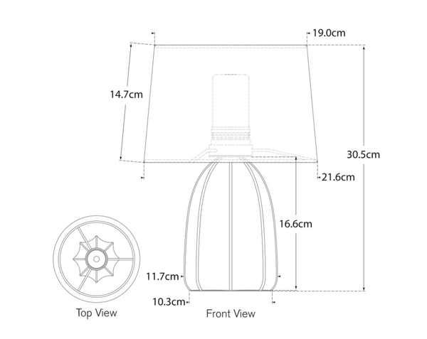 Lampa stołowa bezprzewodowa Melanie 12" projektu Barbara Barry