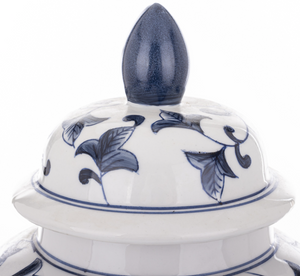 Blue Scroll Elegance ceramic vase