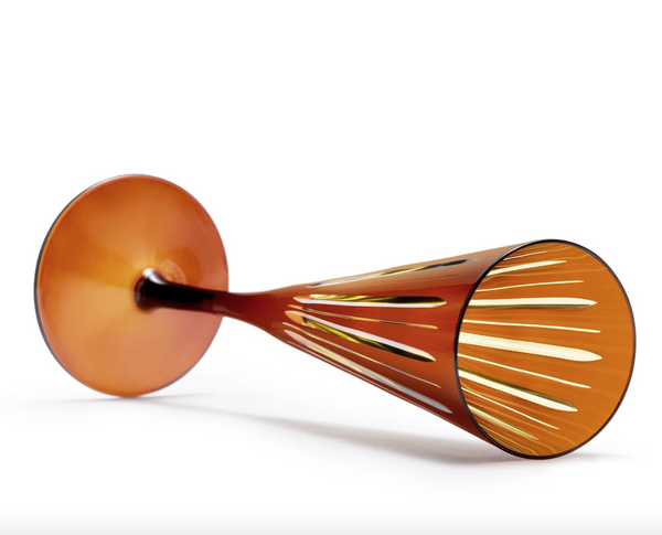 Set of four L'Objet champagne glasses from the Prism collection