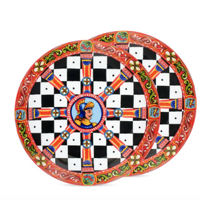 Set of two Dolce&Gabbana dinner plates, Carretto Siciliano