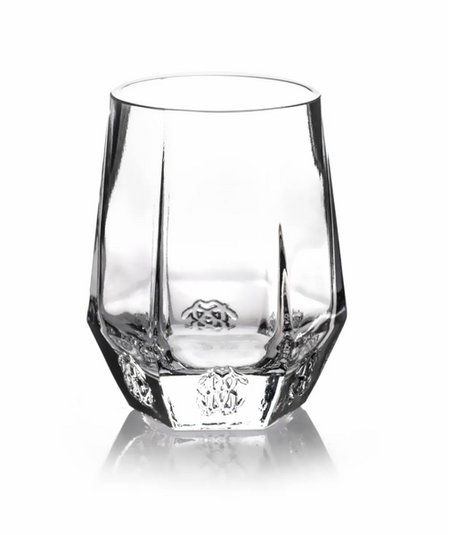 Set of two clear Desert Rose water glasses by Roberto Cavalli Home