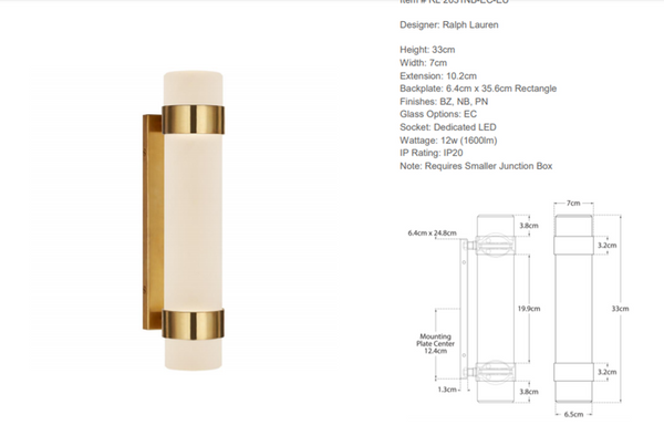 Kinkiet Ralph Lauren Home Barton Small