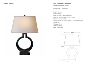 Lampa stołowa Chapman & Myers Ring Form Small marki Visual Comfort