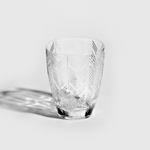 Missoni Home water glass, from the Zig Zag Trasparente collection
