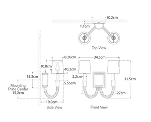 Vivian Double wall lamp by Thomas O'Brien 