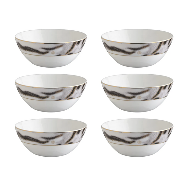 Set of six Roberto Cavalli Home soup bowls from the Tiger collection