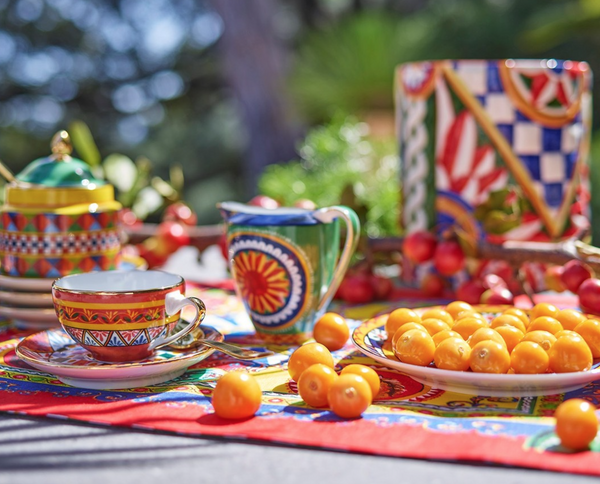 Porcelanowy zestaw do cappuccino Dolce&Gabban, Carretto Siciliano