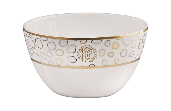 Set of six Roberto Cavalli Home rice bowls, from the Giraffa collection