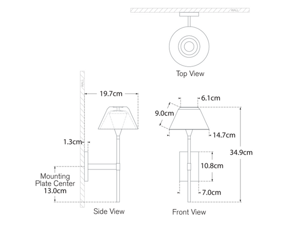Blaze 14’ wall lamp by Waterford
