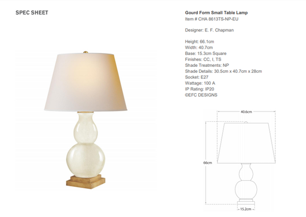 Table Lamp E.F Chapman Gourd Form Small