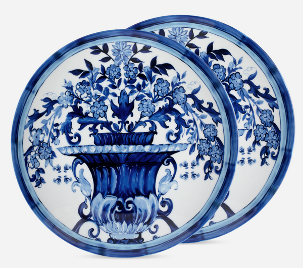 Set of two Dolce&Gabbana dinner plates, Blu Mediterraneo 