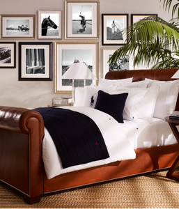 Ralph Lauren Home cotton blanket, from the Cable (Navy) collection