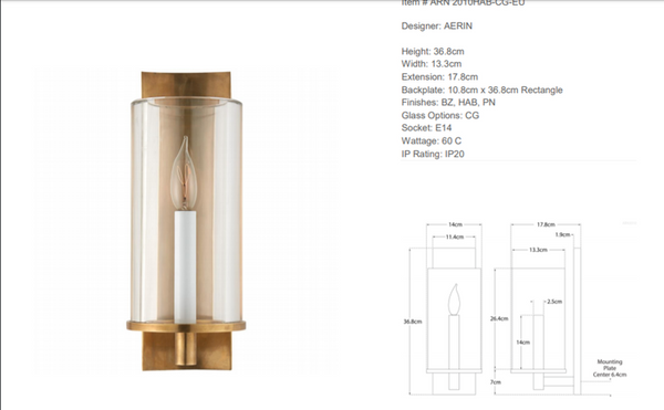 Aerin Deauville wall lamp