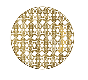  Set of six Roberto Cavalli Home dessert plates from the Monogram Gold collection 