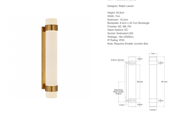 Kinkiet Ralph Lauren Home Barton Medium