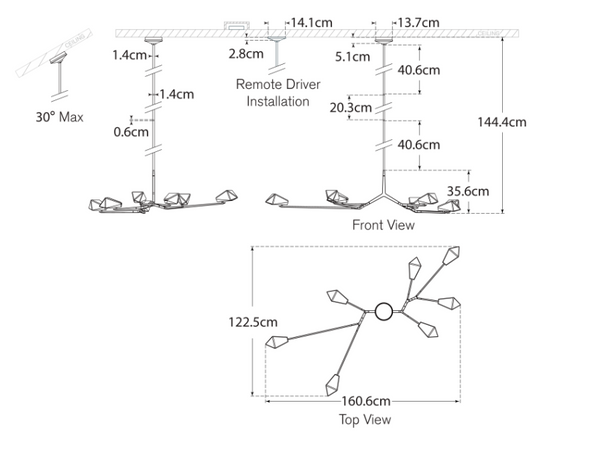 Carraig 65’ chandelier by Waterford