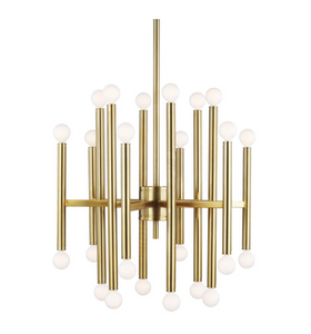 Beckham Modern Medium chandelier designed by Thomas O'Brien Bryant Large Billiard pendant lamp by Thomas O'Brien by Visual Comfort