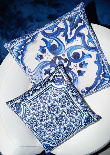 Dolce&Gabbana canvas cushion, Blu Mediterraneo