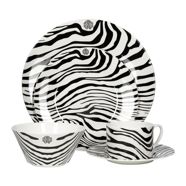 Set of six fruit bowls from the Zebrage collection by Roberto Cavalli Home