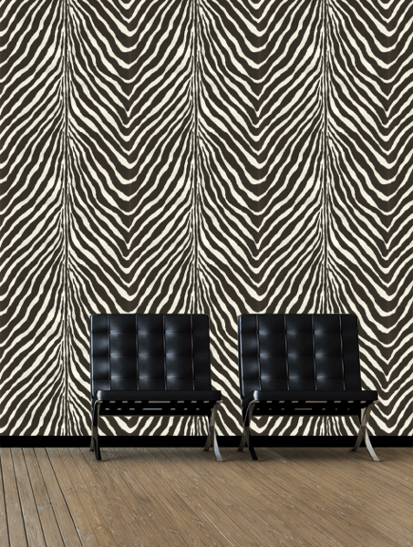 Bartlett Zebra-Charcoal Ralph Lauren Home wallpaper, from the Penthouse collection
