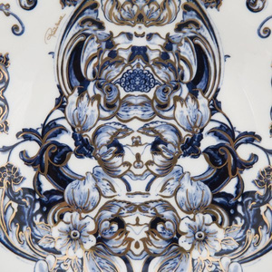 Zestaw sześciu talerzy deserowych marki Roberto Cavalli Home z kolekcji Azulejos