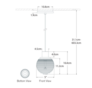 Lampa wisząca Circon 5" projektu Waterford 