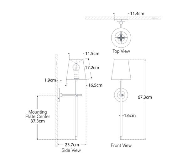 Thomas O'Brien Bryant Large wall lamp