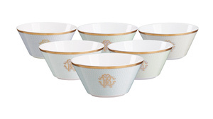 Set of six Roberto Cavalli Home bowls, from the Lizzard (Sunrise) collection