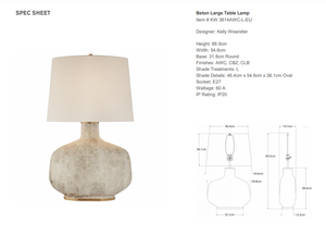 Lampa stołowa Beton Large projektu Kelly Wearstler marki Visual Comfort