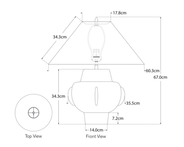 Lampa stołowa Cap-Ferrat 26" projektu Thomas O'Brien