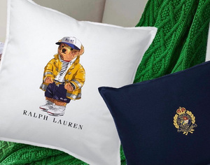 RL-67 Bear Ralph Lauren Home decorative pillow, from the Polo Bear collection