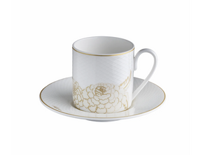 Set of six Roberto Cavalli Home coffee cups from the Blooming Roses collection
