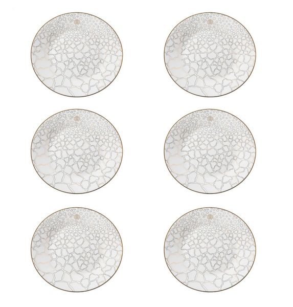 Set of six Roberto Cavalli Home bread and butter plates, from the Giraffa collection