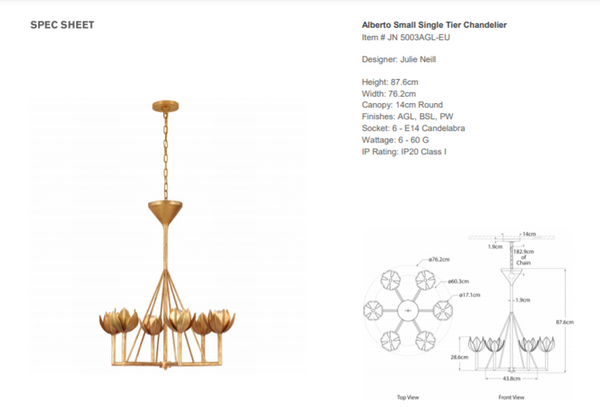 Zyrandol Julie Neill Alberto Small marki Visual Comfort
