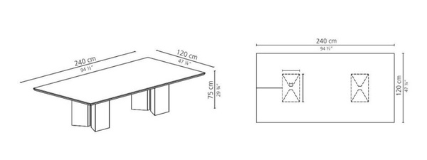 Karl 240 table by Casamilano