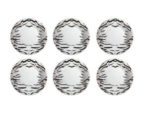 Set of six Roberto Cavalli Home dinner plates from the Tiger collection