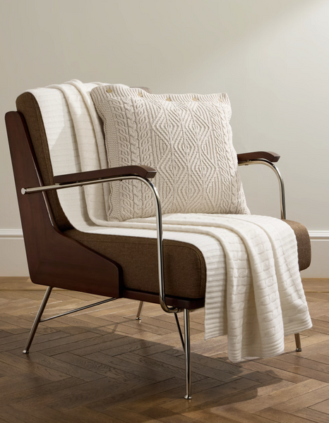 Ralph Lauren Home cashmere blanket from the Cable Cashmere (cream) collection