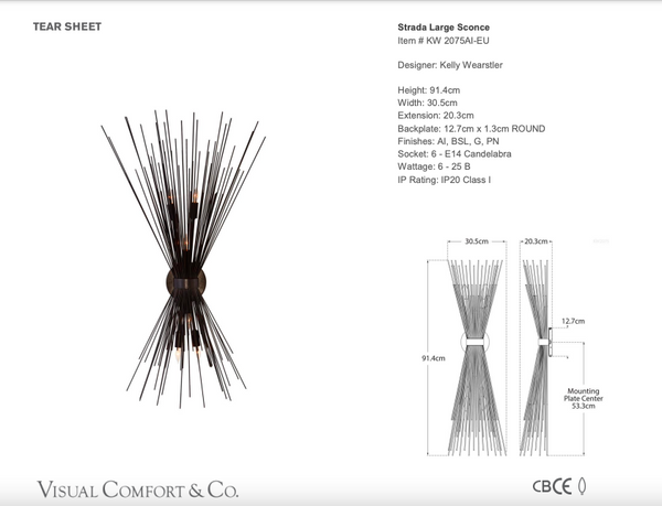 Kinkiet Kelly Wearstler Strada Large marki Visual Comfort