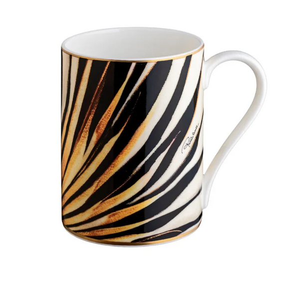 Roberto Cavalli Home mug, from the Ray of Gold collection