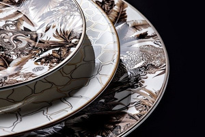 Zestaw dwóch filiżanek do kawy Roberto Cavalli Home, z kolekcji Tropical Jungle (Black)