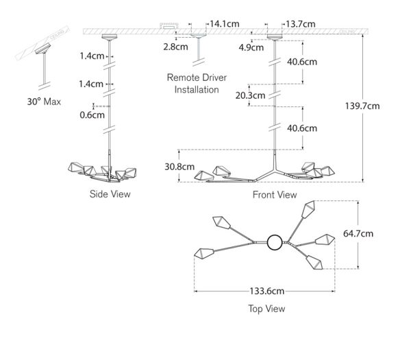 Carraig 53’ chandelier by Waterford