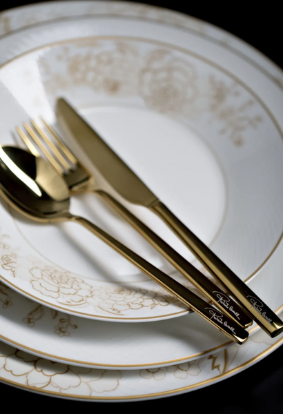 Set of six Roberto Cavalli Home soup bowls from the Blooming Roses collection