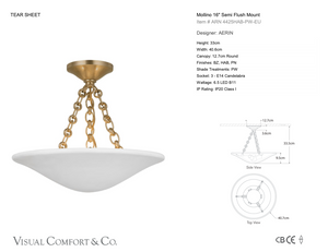 Mollino 16" ceiling lamp designed by Aerin by Visual Comfort