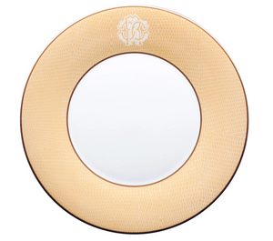 Zestaw sześciu talerzy obiadowych Roberto Cavalli Home, z kolekcji Lizzard (Gold)