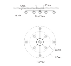 Plafon Pedra Large projektu Kelly Wearstler marki Visual Comfort