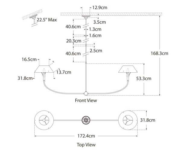 Lampa wisząca Turlington XL Thomas O'Brien marki Visual Comfort